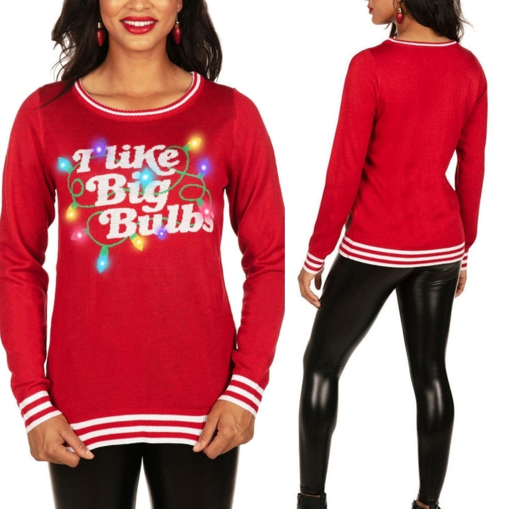 Tipsy Elves I LIKE BIG BULBS LIGHT UP UGLY CHRISTMAS SWEATER